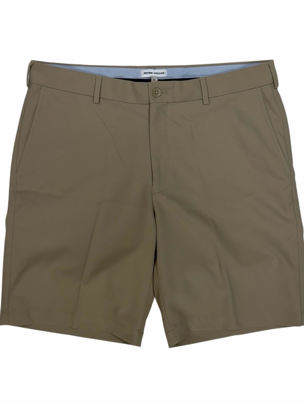 Peter Millar Shorts Men 34 Khaki Golf Crown Salem Performance Flat Front Stretch